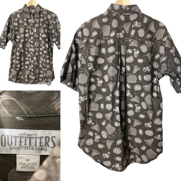 Roundtree & Yorke Other - Fly fishing Men’s novelty print button front shirt top by outfitters
